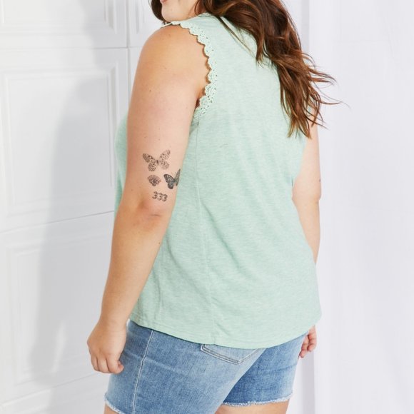 Petal Dew Birdsong Full Size Lace Trim Tank - Picture 8 of 9